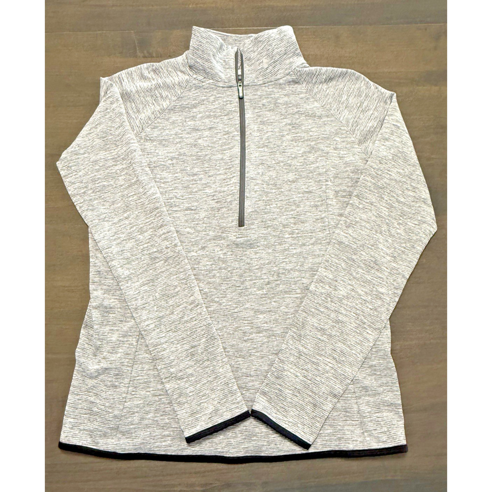 Under Armour Run Pullover Womens Medium Gray 1/4 Zip Long Sleeve Lightweight